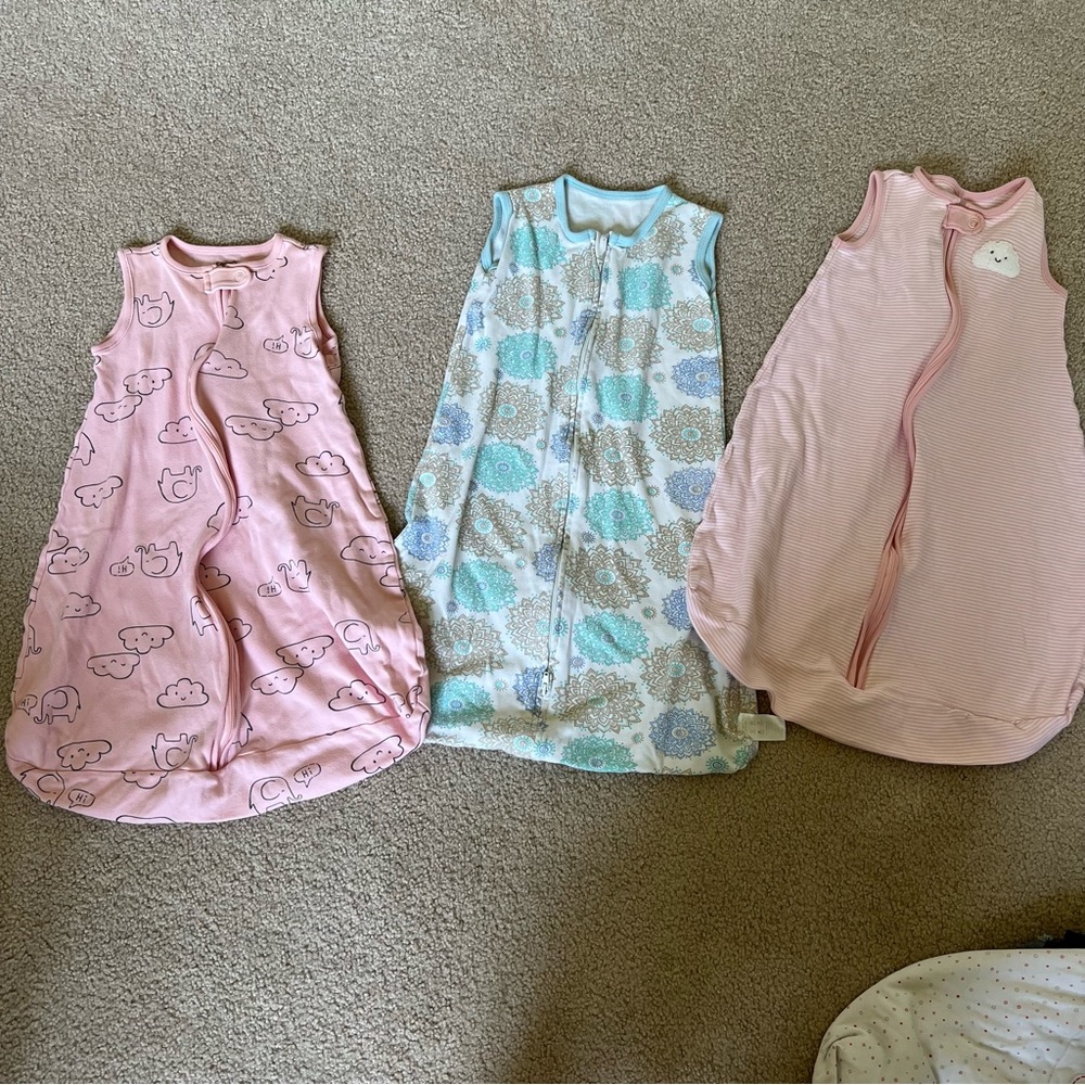 3 Carters Cotton Sleepsacks Size M